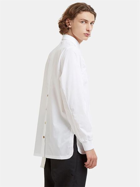 men's casual shirts classic white simple catwalk fashion trend back breasted design loose large size shirt, White;black
men's casual shirts classic white simple catwalk fashion trend back breasted design loose large size shirt, White;black