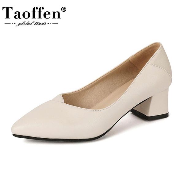 taoffen pu leather women pumps pointed toe square heel shoes solid color fashion soft spring mujer footwear size 33-43 dress, Black
taoffen pu leather women pumps pointed toe square heel shoes solid color fashion soft spring mujer footwear size 33-43 dress, Black