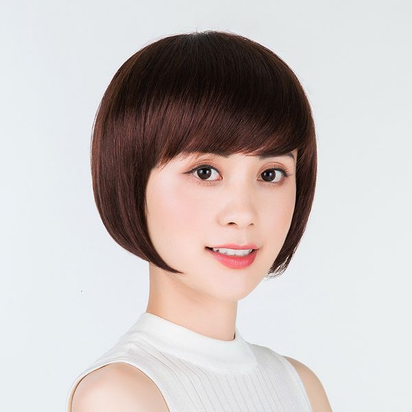 wig female short buckle real bobo head send mother light and breathable natural human hair, Black
wig female short buckle real bobo head send mother light and breathable natural human hair, Black
