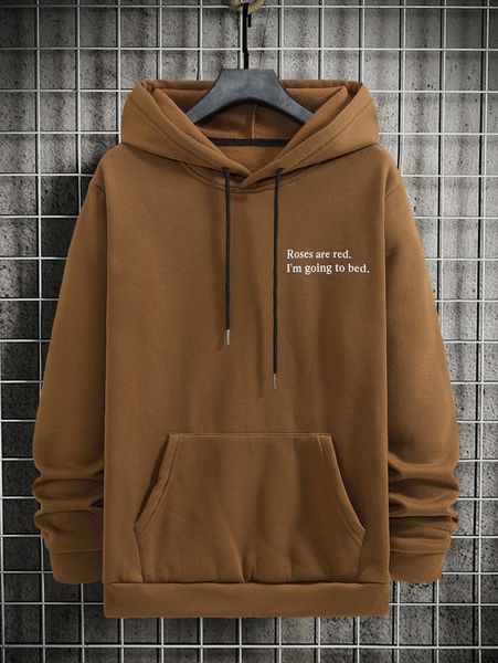 men slogan graphic kangaroo pocket drawstring thermal hoodie j65j#, Black
men slogan graphic kangaroo pocket drawstring thermal hoodie j65j#, Black