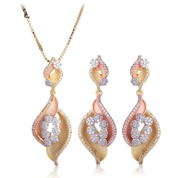 earrings & necklace blucome luxury three tones colors pendant drop earring cubic zircon accessories for women wedding banquet jewelry set, Silver
earrings & necklace blucome luxury three tones colors pendant drop earring cubic zircon accessories for women wedding banquet jewelry set, Silver