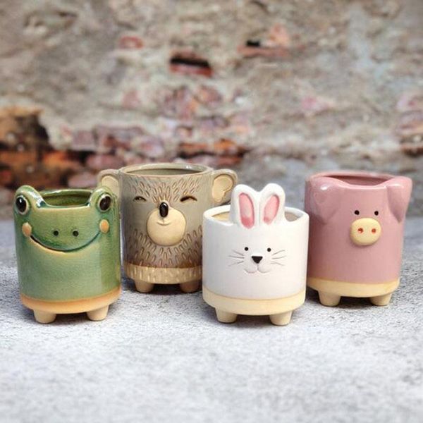 4pcs/set cute animal pig frog flowerpot deskdecor ceramic succulent plant pot handmade coarse pottery vase container planters & p pots
4pcs/set cute animal pig frog flowerpot deskdecor ceramic succulent plant pot handmade coarse pottery vase container planters & p pots
