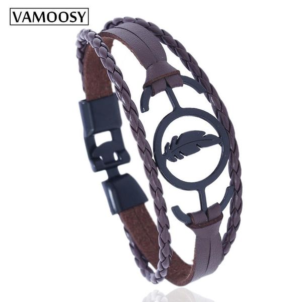 charm bracelets 2021 fashion men pu leather bracelet punk black brown multilayer braid woven simple man accessories, Golden;silver
charm bracelets 2021 fashion men pu leather bracelet punk black brown multilayer braid woven simple man accessories, Golden;silver