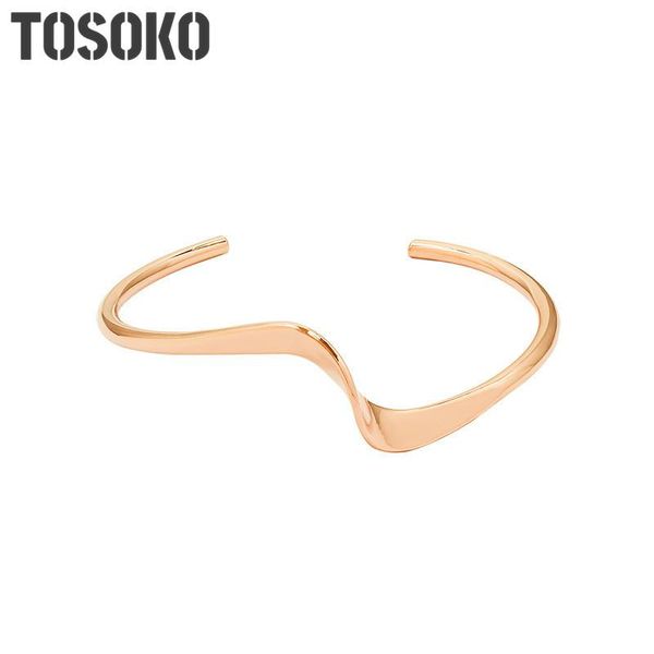bangle tofflo stainless steel jewelry twist opening bracelet women's fashion wave bsz214, Black 
bangle tofflo stainless steel jewelry twist opening bracelet women's fashion wave bsz214, Black