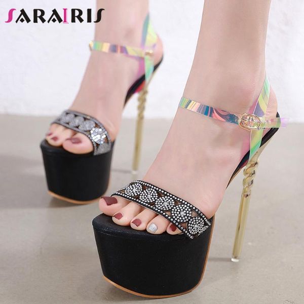 dress shoes sarairis summer trendy transparent pvc sandals fashion super high heels women party platform woman, Black
dress shoes sarairis summer trendy transparent pvc sandals fashion super high heels women party platform woman, Black