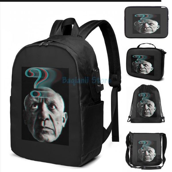 funny graphic print pablo ruiz picasso usb charge backpack men school bags women bag travel laptop
funny graphic print pablo ruiz picasso usb charge backpack men school bags women bag travel laptop