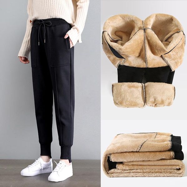 women's pants & capris winter women fleece sweatpants thick velvet casual loose cashmere sports joggers oversized streetwear warm trous, Black;white
women's pants & capris winter women fleece sweatpants thick velvet casual loose cashmere sports joggers oversized streetwear warm trous, Black;white