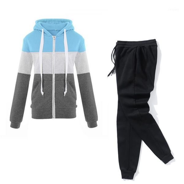 running sets 2021 women two piece set outfits autumn women's tracksuit zipper and pants casual sport suit winter 2 woman, Black;blue 
running sets 2021 women two piece set outfits autumn women's tracksuit zipper and pants casual sport suit winter 2 woman, Black;blue
