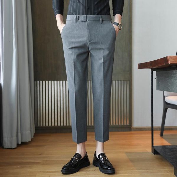 summer solid color business dress pants men ankle length office social casual suit wedding trousers costume homme men's suits & blazers, White;black
summer solid color business dress pants men ankle length office social casual suit wedding trousers costume homme men's suits & blazers, White;black