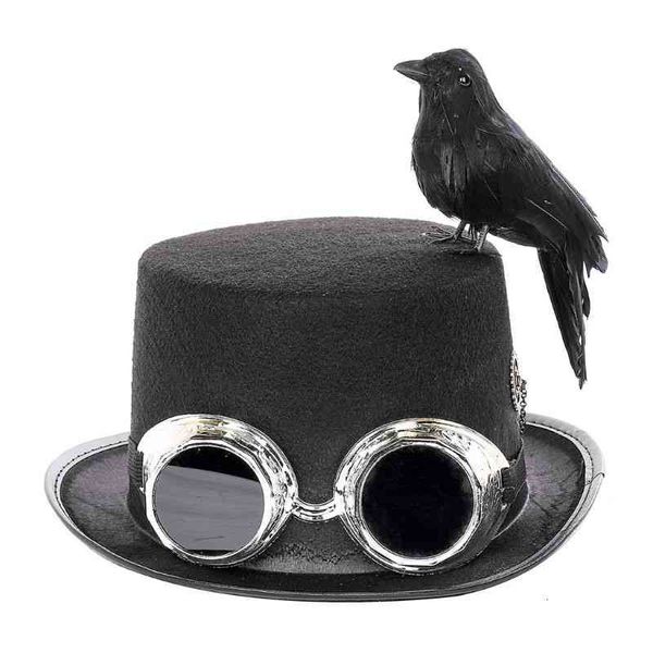 heavy metal music festival hat carnival retro gothic steampunk cosplay black jazz cap with crow goggles, Blue;gray
heavy metal music festival hat carnival retro gothic steampunk cosplay black jazz cap with crow goggles, Blue;gray
