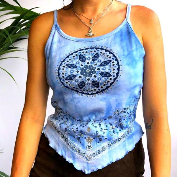 women's tanks & camis bohemian print camiloes sleeveless spaghetti strap crop lettuce trim slim fit vest summer casual clothes, White
women's tanks & camis bohemian print camiloes sleeveless spaghetti strap crop lettuce trim slim fit vest summer casual clothes, White