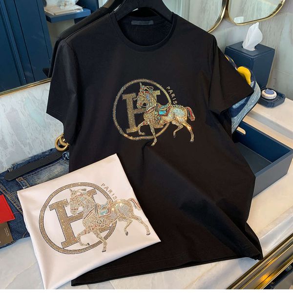 men's polo shirt short 0 drill gold h-horse trend thin cool round ne mercerized cotton half sve t-shirt, White;black
men's polo shirt short 0 drill gold h-horse trend thin cool round ne mercerized cotton half sve t-shirt, White;black