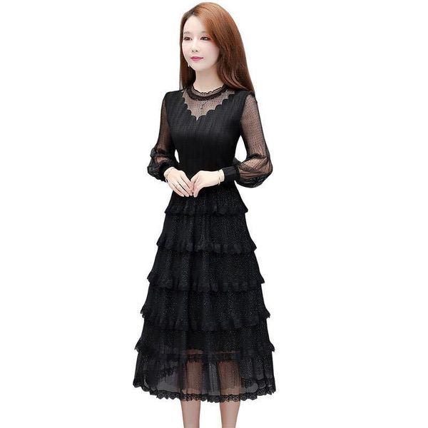casual dresses 2021 spring autumn women elegant lace mesh long dress female cake pleated loose maxi vestidos plus size 5xl s148, Black;gray
casual dresses 2021 spring autumn women elegant lace mesh long dress female cake pleated loose maxi vestidos plus size 5xl s148, Black;gray