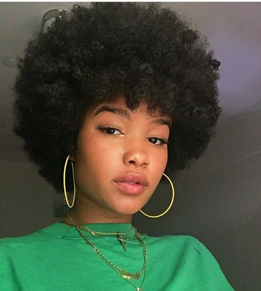 wig lady short curly hair explosive head high temperature silk chemical fiber headgear wig, Black
wig lady short curly hair explosive head high temperature silk chemical fiber headgear wig, Black