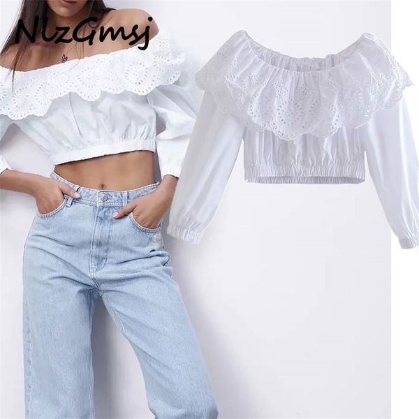 blouse woman cutwork embroidery crop female fashion long puff sleeve summer women 03 210628, White
blouse woman cutwork embroidery crop female fashion long puff sleeve summer women 03 210628, White