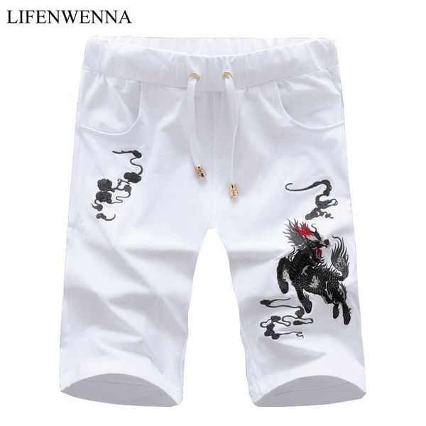 summer cotton shorts men's casual shorts black white fashion kirin embroidery drawstring waist beach shorts men m-5xl 210528, White;black
summer cotton shorts men's casual shorts black white fashion kirin embroidery drawstring waist beach shorts men m-5xl 210528, White;black
