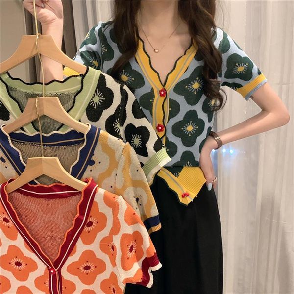 women v neck knitted printed sweater flowers cardigans lady knitting thin summer slim vintage cardigan outwear for female, White;black
women v neck knitted printed sweater flowers cardigans lady knitting thin summer slim vintage cardigan outwear for female, White;black
