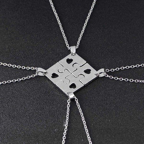 pendant necklaces 4pcs/set " friend forever and ever" bff necklace set heart shape puzzle hand stamped bead friendship jewelry, Silver
pendant necklaces 4pcs/set " friend forever and ever" bff necklace set heart shape puzzle hand stamped bead friendship jewelry, Silver