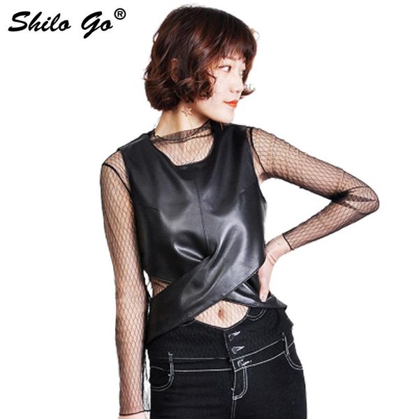women's vests shilo go leather vest woens spring fashion sheepskin genuine v neck sleeveless cross back double breasted, Black;white
women's vests shilo go leather vest woens spring fashion sheepskin genuine v neck sleeveless cross back double breasted, Black;white