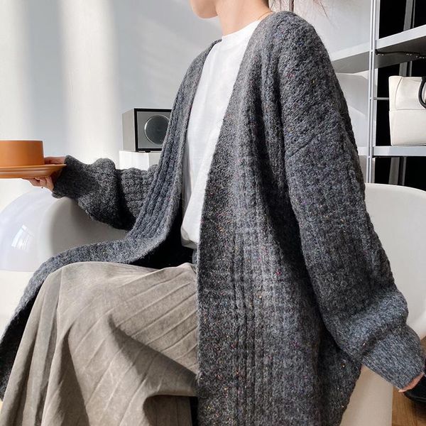 women's wool & blends korean style retro fashion sweater cardigan jacket female loose autumn and winter over the knee mid-length lazy w, Black
women's wool & blends korean style retro fashion sweater cardigan jacket female loose autumn and winter over the knee mid-length lazy w, Black