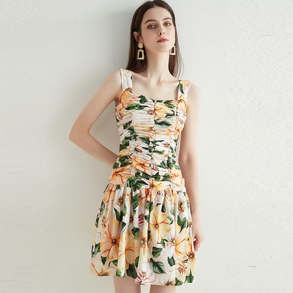 summer fashion women runway flower print spaghetti-strap sleeveless female casual holiday vintage slim draped mini dresses 210514, Black;gray
summer fashion women runway flower print spaghetti-strap sleeveless female casual holiday vintage slim draped mini dresses 210514, Black;gray