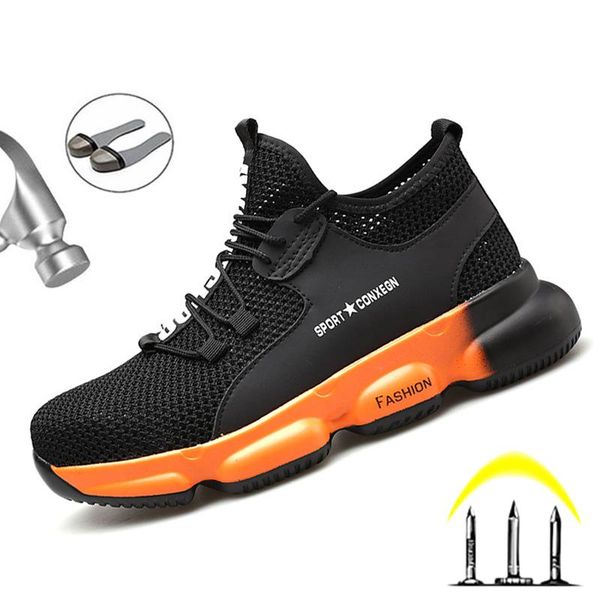 boots lightweight safety shoes anti-puncture work boot steel toe men indestructible sneakers, Black
boots lightweight safety shoes anti-puncture work boot steel toe men indestructible sneakers, Black