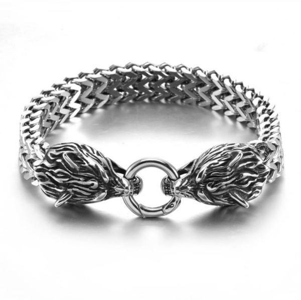 link, chain european and american fashion stainless steel braided cool wolf head bracelets men's domineering rock mesh bracelet, Black
link, chain european and american fashion stainless steel braided cool wolf head bracelets men's domineering rock mesh bracelet, Black