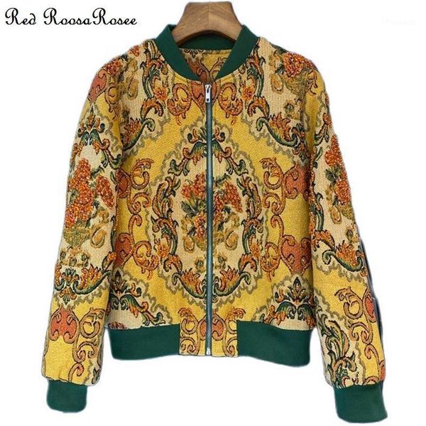 women's jackets red roosarosee fashion autumn winter women stand collar long sleeve floral print beads jacquard coat short outwear fema, Black;brown
women's jackets red roosarosee fashion autumn winter women stand collar long sleeve floral print beads jacquard coat short outwear fema, Black;brown