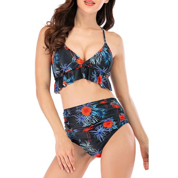 women two pieces high waisted ruffle bikini set swimwear beach bathing suit, stripe bottom one-piece suits
women two pieces high waisted ruffle bikini set swimwear beach bathing suit, stripe bottom one-piece suits