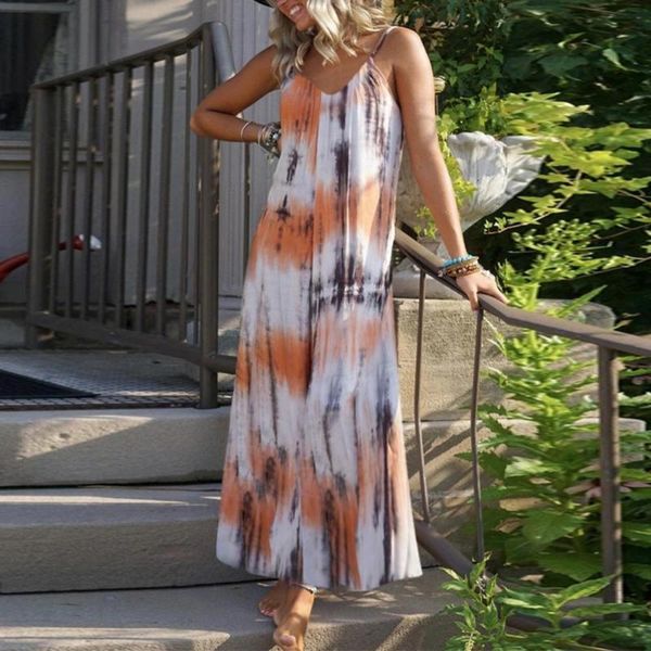 casual dresses plus size l-5xl women summer sleeveless dresss stylish v neck spaghetti straps tie dye large hem beach long sling dress, Black;gray
casual dresses plus size l-5xl women summer sleeveless dresss stylish v neck spaghetti straps tie dye large hem beach long sling dress, Black;gray