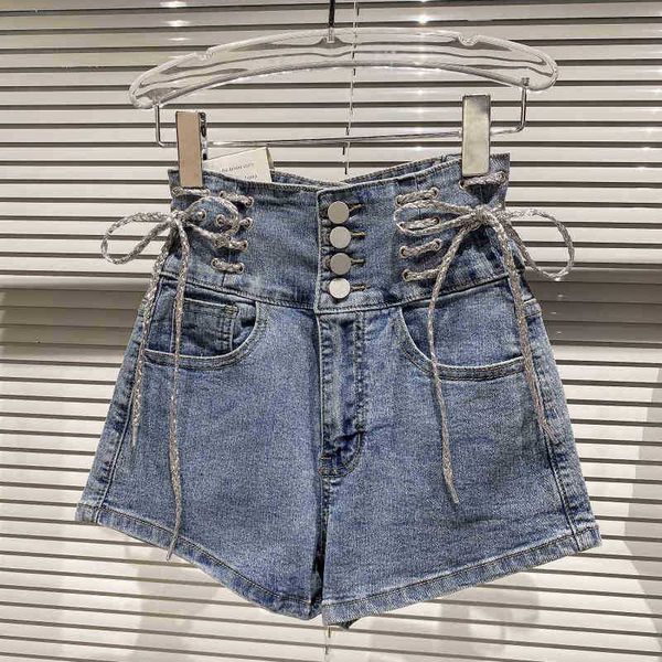 women's shorts side lace up denim summer high waist wide leg a-line button shorts loose street special ubrv, White;black
women's shorts side lace up denim summer high waist wide leg a-line button shorts loose street special ubrv, White;black