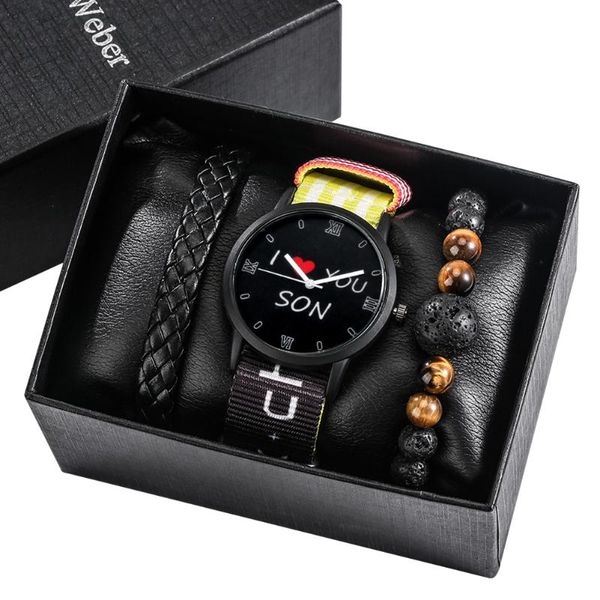 wristwatches to my son gift men boy kid quartz watch bracelet nylon strap sport luxury wristwatch box package male clock christmas, Slivery;brown
wristwatches to my son gift men boy kid quartz watch bracelet nylon strap sport luxury wristwatch box package male clock christmas, Slivery;brown