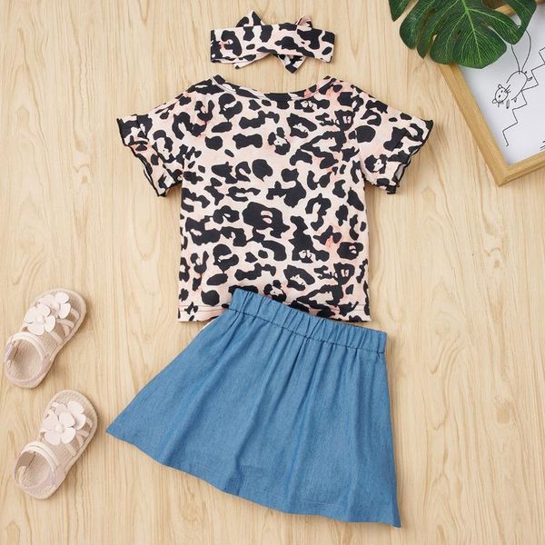 clothing sets baby & children's 0-24m rbon girls summer clothes set round neck short sleeve leopard t-shirt + denim button skirt, White
clothing sets baby & children's 0-24m rbon girls summer clothes set round neck short sleeve leopard t-shirt + denim button skirt, White