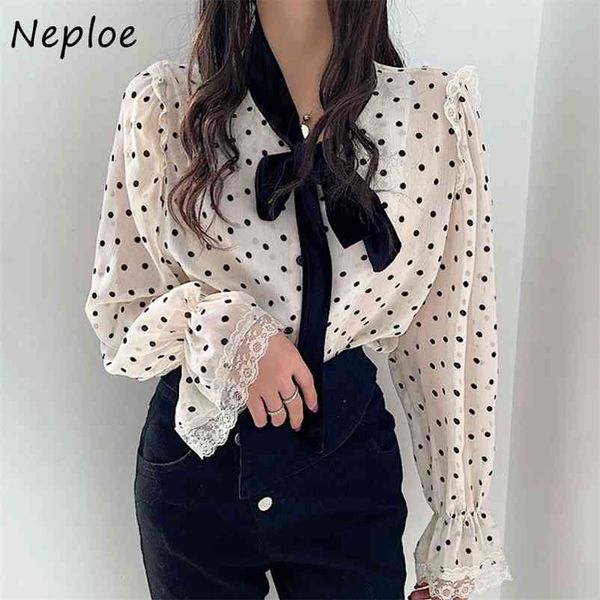 korean lace up bow collar ol blouse women pullover flare long sleeve dot blusas spring work style loose shirt 210422, White
korean lace up bow collar ol blouse women pullover flare long sleeve dot blusas spring work style loose shirt 210422, White