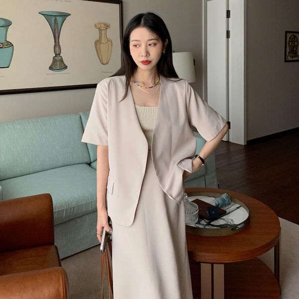 two piece dress 2021 solid blazer set open stitch jacket & long maxi split skirt 2 pieces suit female office ladies, White
two piece dress 2021 solid blazer set open stitch jacket & long maxi split skirt 2 pieces suit female office ladies, White