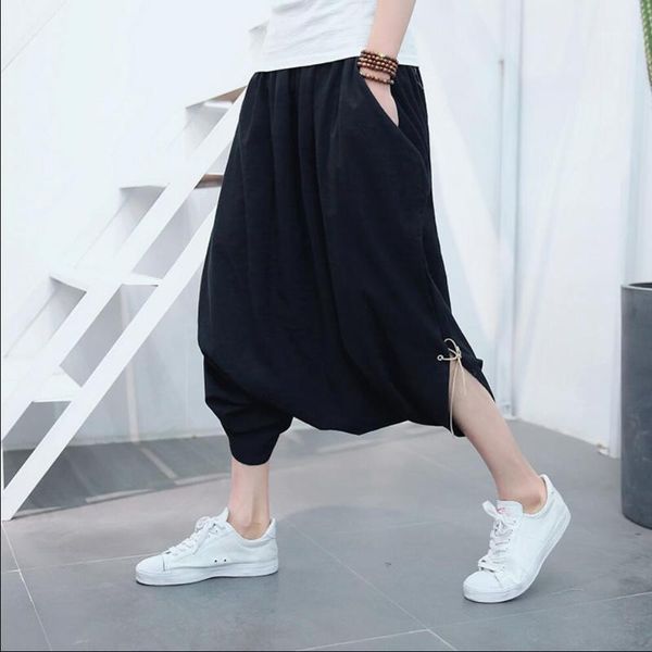 m-5xl men's loose plus size cotton linen pants casual 7 personality hanging crotch harem low costumes, Black
m-5xl men's loose plus size cotton linen pants casual 7 personality hanging crotch harem low costumes, Black