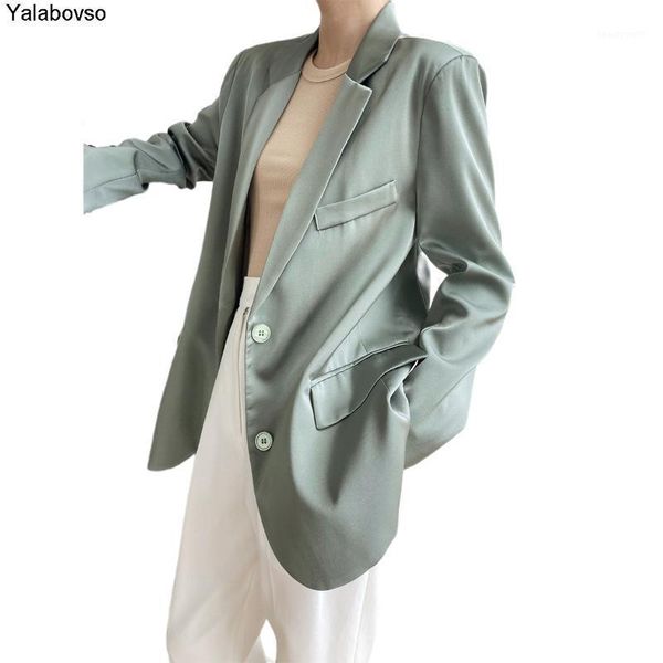 women's suits & blazers 2021 autumn korean casual suit jacket thin loose gloss satin small coat female, White;black
women's suits & blazers 2021 autumn korean casual suit jacket thin loose gloss satin small coat female, White;black