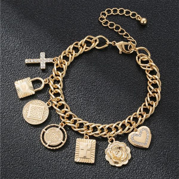 link, chain gold color flower cross heart ladies bracelets charms fashion round rhinestone bracelet for women female jewelry gifts, Black
link, chain gold color flower cross heart ladies bracelets charms fashion round rhinestone bracelet for women female jewelry gifts, Black