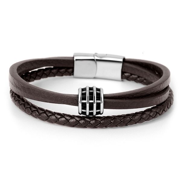 bangles bracelets popular men's titanium steel bracelet stainless leather rope chain magnet buckle woven 14, Black
bangles bracelets popular men's titanium steel bracelet stainless leather rope chain magnet buckle woven 14, Black