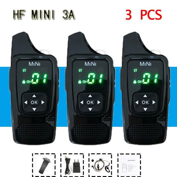 walkie talkie 3 pcs hf 3a mini vox voice control uhf 400-520mhz 99ch ultra-small radio transceiver with earpiece headphones
walkie talkie 3 pcs hf 3a mini vox voice control uhf 400-520mhz 99ch ultra-small radio transceiver with earpiece headphones