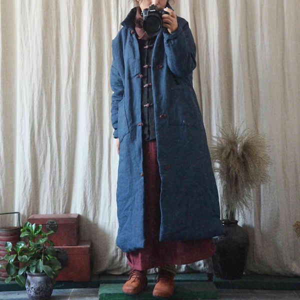 johnature women winter vintage parkas coats cotton linen solid color button pockets chinese style female loose parkas 210521, Black
johnature women winter vintage parkas coats cotton linen solid color button pockets chinese style female loose parkas 210521, Black