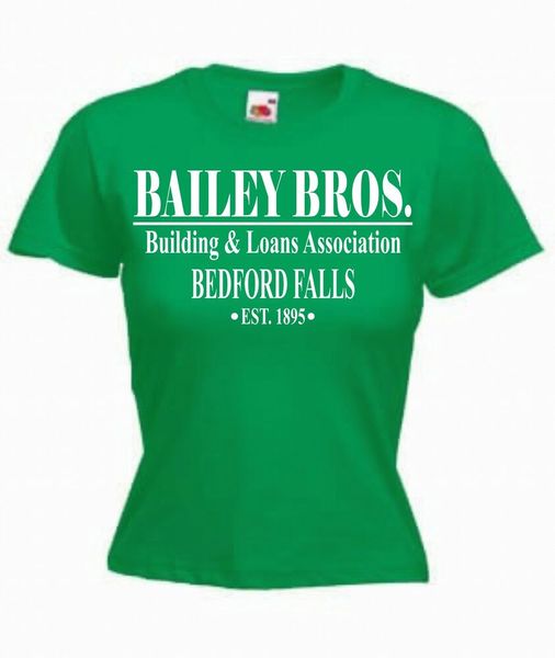 

"bailey bros" girls t-shirt, it's a wonderful life, christmas, xmas, movie, White;black