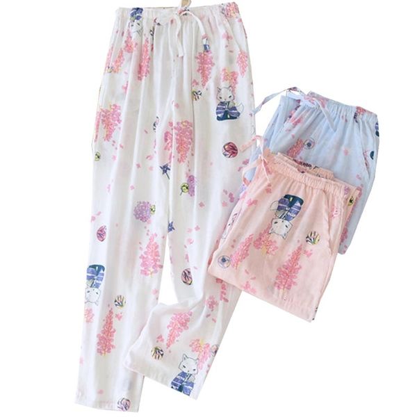 women's sleepwear 2021 summer spring ladies soft loose gauze cotton sleep bottoms thin elastic waist floral household pants women, Black;red
women's sleepwear 2021 summer spring ladies soft loose gauze cotton sleep bottoms thin elastic waist floral household pants women, Black;red