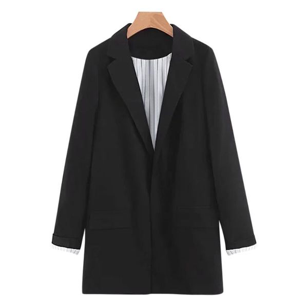 women's jackets women suit long coat black turn-down collar sleeve solid color pocket casual office autumn coats, Black;brown
women's jackets women suit long coat black turn-down collar sleeve solid color pocket casual office autumn coats, Black;brown