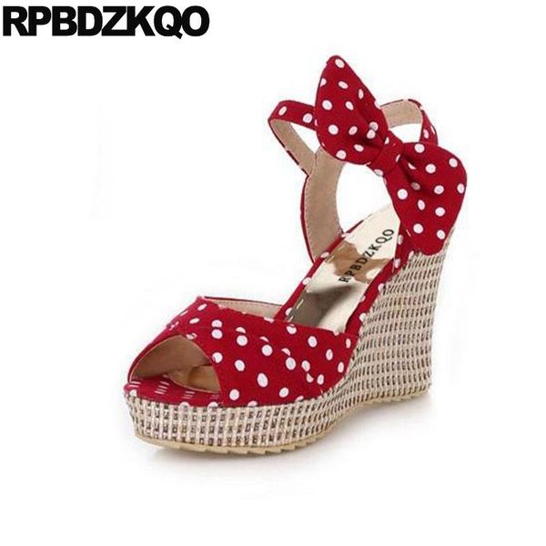 high heels pumps rope peep toe bowtie fetish female espadrilles bow shoes red polka dot embellished women wedge platform sandals, Black
high heels pumps rope peep toe bowtie fetish female espadrilles bow shoes red polka dot embellished women wedge platform sandals, Black