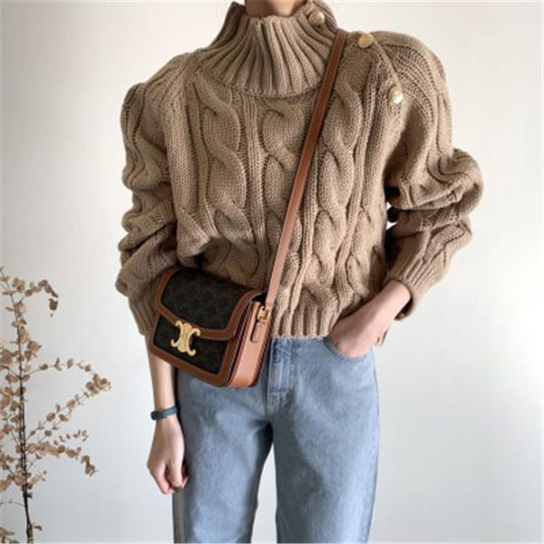 women's sweaters crochet button knitted sweater delicate elegant termperament pullovers twist jumpers 2021 winter fashion warm, White;black
women's sweaters crochet button knitted sweater delicate elegant termperament pullovers twist jumpers 2021 winter fashion warm, White;black