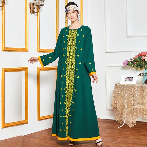 women abaya dress long ethnic embroidered loose o ne full sleeve maxi dresses elegant modest muslim arabic islamic clothing, Red
women abaya dress long ethnic embroidered loose o ne full sleeve maxi dresses elegant modest muslim arabic islamic clothing, Red