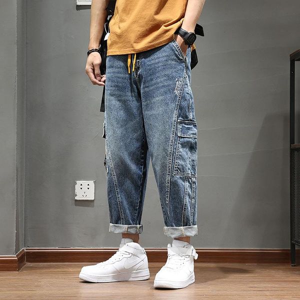 men's jeans american men fat straight baggy logo casual pants overalls wide legs nine point plus size, Blue
men's jeans american men fat straight baggy logo casual pants overalls wide legs nine point plus size, Blue