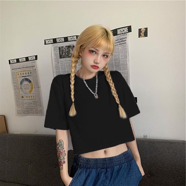 women's t-shirt t shirt korean fashion short sleeve tees belly button jacket t-shirts y2k kawaii clothes gothic harajuku women clothing, White
women's t-shirt t shirt korean fashion short sleeve tees belly button jacket t-shirts y2k kawaii clothes gothic harajuku women clothing, White