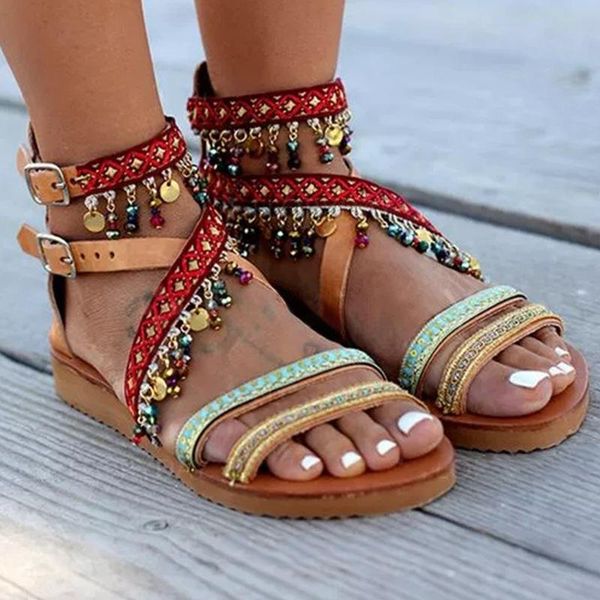 ethnic wedges med plus size gladiator sandals women ankle strap rome string bead zipper concise buckle bohemian shoes, Black
ethnic wedges med plus size gladiator sandals women ankle strap rome string bead zipper concise buckle bohemian shoes, Black